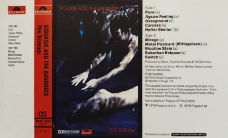 Siouxsie & The Banshees - The Scream (Caseta Audio) [1]