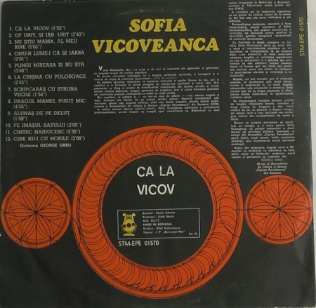 Sofia Vicoveanca – Ca La Vicov, (Disc Vinil) [1]