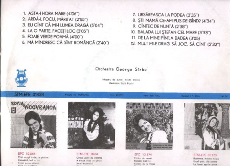 Sofia Vicoveanca – Eu Cînt Că Mi-i Lumea Dragă, (Disc Vinil) [1]