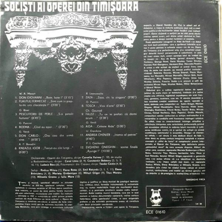 Soliști Ai Operei Din Timișoara, (Disc Vinil) [1]
