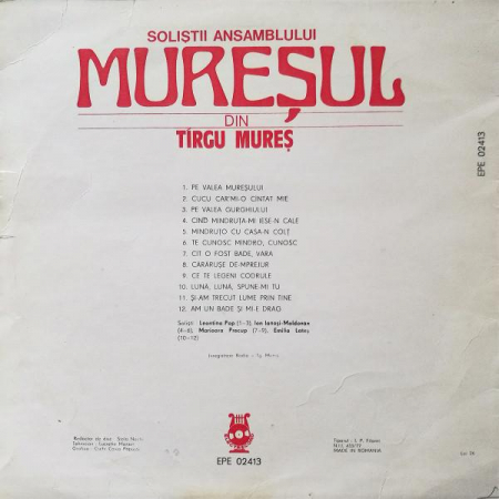 Soliștii Ansamblului Mureșul Din Tîrgu Mureș, (Disc Vinil) [1]