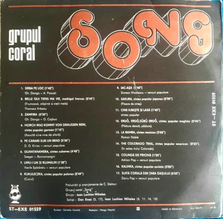 Song - Grupul Coral Song, (Disc Vinil) [1]
