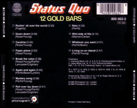 Status Quo - 12 Gold Bars (CD) [1]