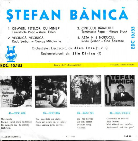 Ștefan Bănică - Ce-aveți Fetelor Cu Mine ? (7 Inch), (Disc Vinil) [1]