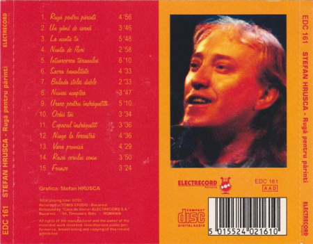 Ștefan Hrușcă - Rugă Pentru Părinți – Best Songs, (CD) [1]