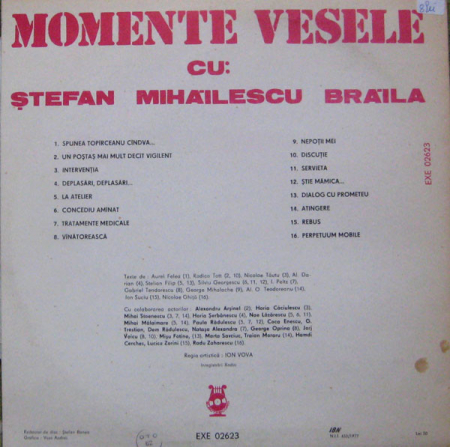 Ștefan Mihăilescu Brăila - Momente Vesele Cu: Ștefan Mihăilescu Brăila, (Disc Vinil) [1]
