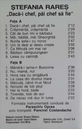 Ștefania Rareș - Dacă-i Chef, Păi Chef Să Fie, (Casetă Audio) [1]