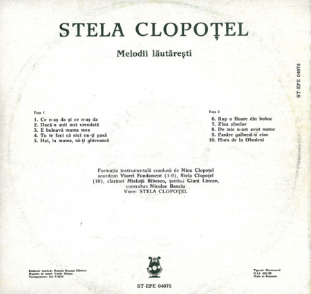 Stela Clopoțel – Melodii Lăutărești (VINIL) [1]