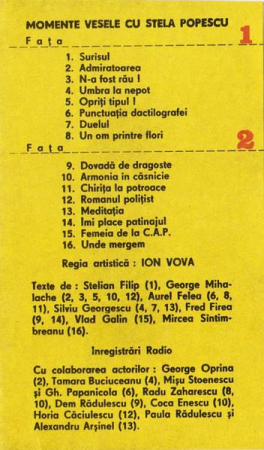 Stela Popescu - Momente Vesele Cu Stela Popescu, (Casetă Audio) [1]