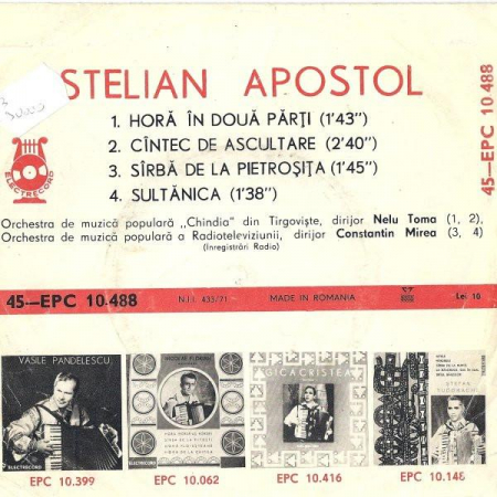 Stelian Apostol - Horă În Două Părți (7 Inch), (Disc Vinil) [1]