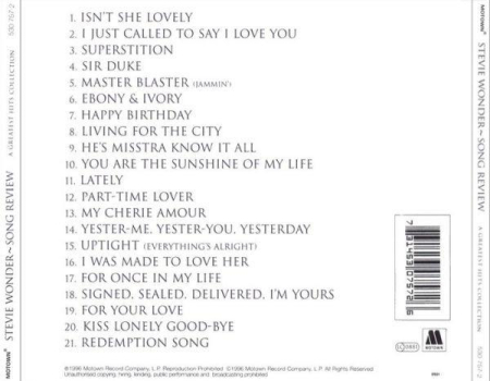 Stevie Wonder - Song Review - A Greatest Hits Collection (CD) [1]