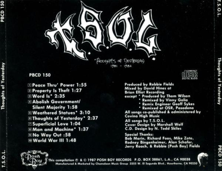 T.S.O.L. - Thoughts Of Yesterday 1981-1982 [1]