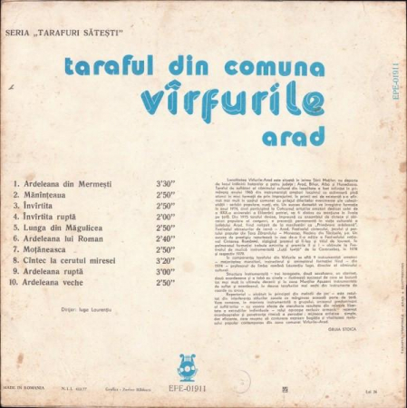 Taraful Vîrfurile Arad - Taraful Din Comuna Vîrfurile Arad, (Disc Vinil) [1]