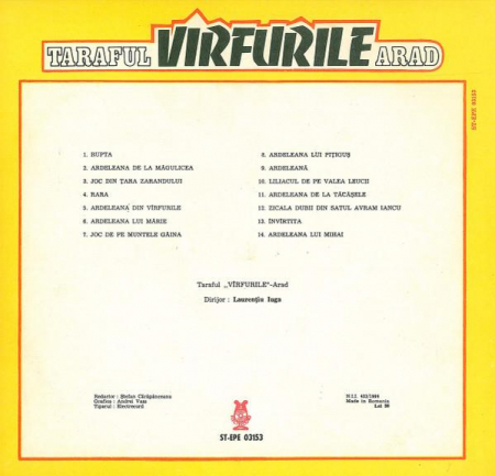 Taraful Vîrfurile Arad - Taraful Vîrfurile Arad, (Disc Vinil) [1]