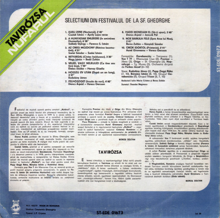 Tavirózsa - Nufărul (Selectiuni Din Festivalul De La Sf. Gheorghe) (Disc Vinil) [1]