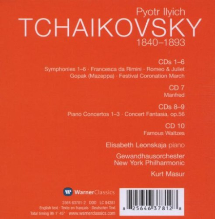 Tchaikovsky*, Elisabeth Leonskaja, Gewandhausorchester Leipzig, New York Philharmonic, Kurt Masur – Symphonies / Piano Concertos / Famous Waltzes, (CD) [1]