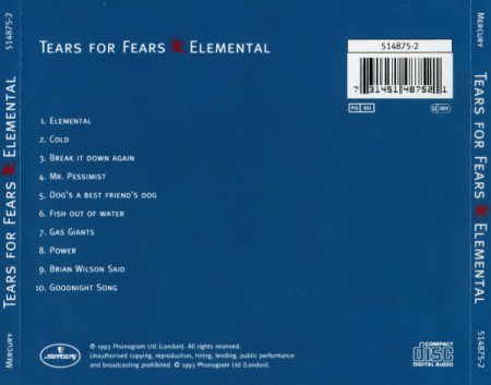 Tears For Fears - Elemental (CD) [1]