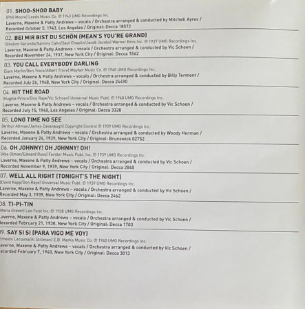 The Andrews Sisters - Bei Mir Bist Du Schön, (CD) [1]