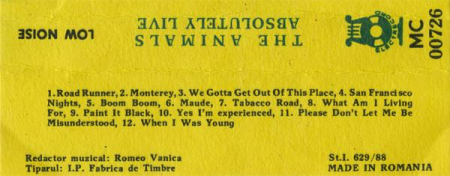 The Animals - Absolutely Live, (Casetă Audio) [1]