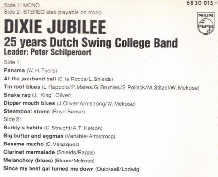 The Dutch Swing College Band - Dixie Jubilee - 25 Years Dutch Swing College Band (Disc Vinil) [1]