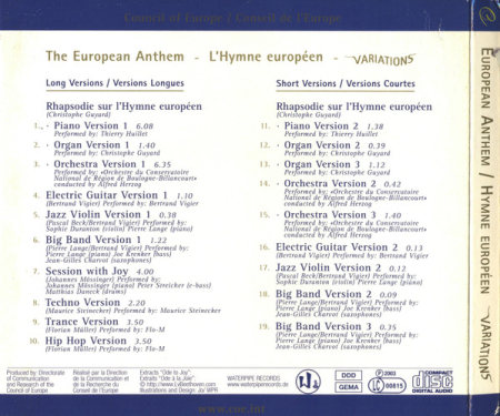 The European Anthem / L'Hymne Européen (CD) [1]