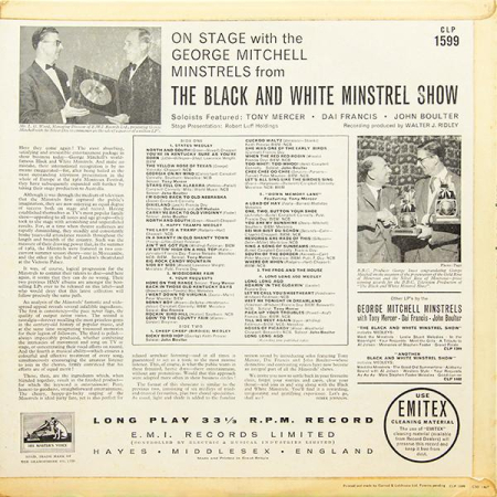 The George Mitchell Minstrels - On Stage With The George Mitchell Minstrels (Disc Vinil) [1]