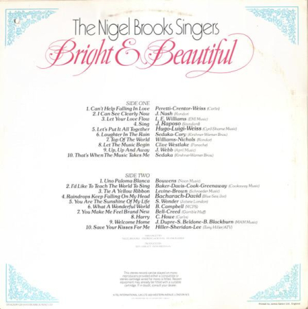 The Nigel Brooks Singers - Bright & Beautiful (Disc Vinil) [1]