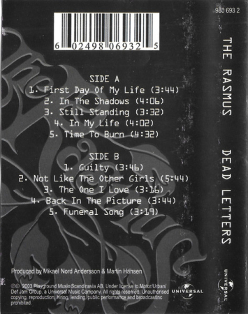 The Rasmus – Dead Letters (CASETA) [1]