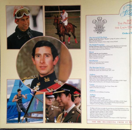 The Royal Wedding Of H.R.H. The Prince Of Wales And The Lady Diana Spencer - The BBC Recording From St. Paul's Cathedral On 29th July 1981, (Disc Vinil) [1]