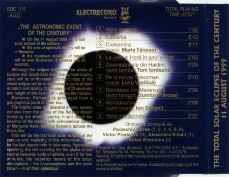The Total Solar Eclipse Of The Century (11 August 1999), (CD) [1]