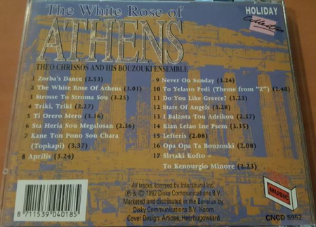 Theo Chrissos And His Bouzouki Ensemble - The White Rose Of Athens (CD) [1]
