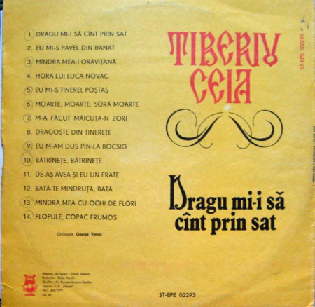 Tiberiu Ceia - Dragu Mi-i Să Cînt Prin Sat (Disc Vinil) [1]