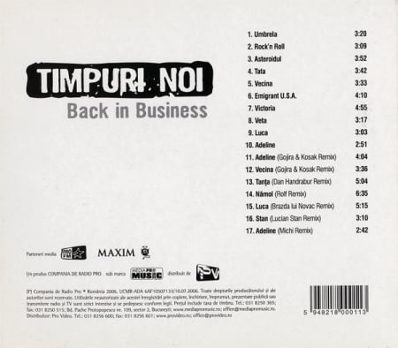 Timpuri Noi - Back In Business , (CD) [1]