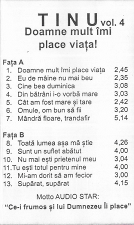 Tinu Vereșezan - Doamne Mult Îmi Place Viața! (Tinu Vol. 4) , (Casetă Audio) [1]