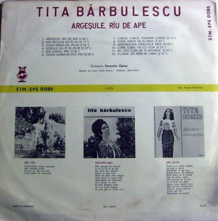 Tita Bărbulescu - Argeșule, Rîu De Ape, (Disc Vinil) [1]