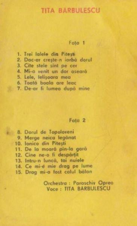 Tita Bărbulescu - Dac-ar Crește-n Iarbă Dorul (Caseta Audio) [1]