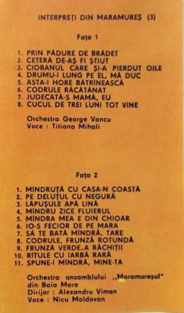Titiana Mihali - Interpreți Din Maramureș  (Caseta Audio) [1]