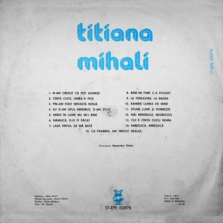 Titiana Mihali - N-am Crezut Că Pot Ajunge, (Disc Vinil) [1]