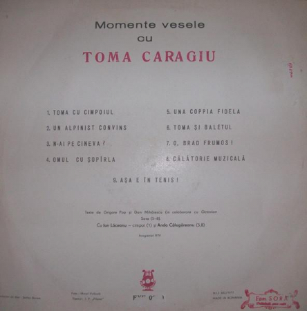 Toma Caragiu - Momente Vesele, (Disc Vinil) [1]