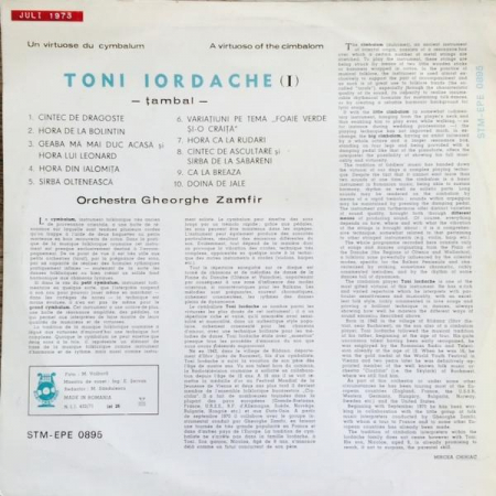 Toni Iordache - Un Virtuose Du Cymbalum Vol. I, (Disc Vinil) [1]