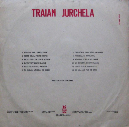 Traian Jurchela - Mîndra Mea, Draga Mea, (Disc Vinil) [1]