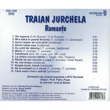 Traian Jurchela - Romanțe, (CD) [1]