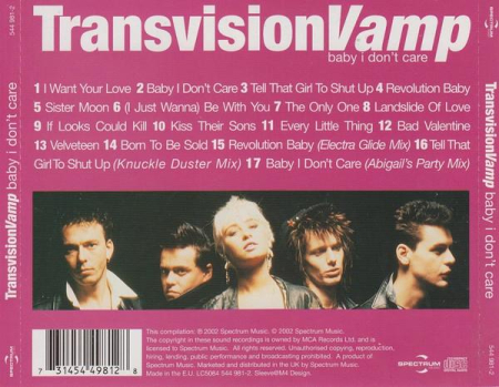 Transvision Vamp - Baby I Don't Care [1]