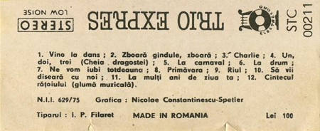 Trio Expres - La Carnaval, (Casetă Audio) [1]