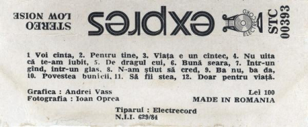Trio Expres - Pentru Tine , (Casetă Audio) [1]