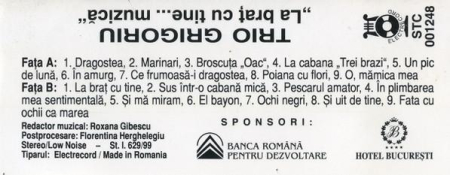 Trio Grigoriu - La Braț Cu Tine ... Muzică, (Casetă Audio) [1]