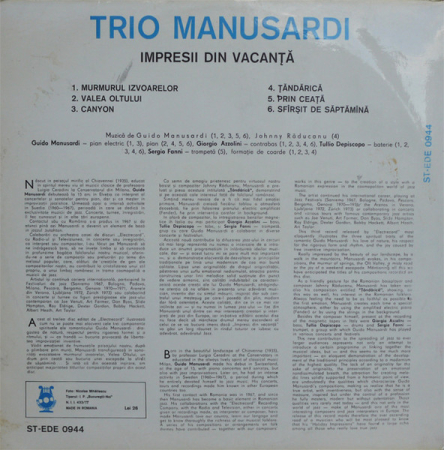 Trio Manusardi* – Impresii Din Vacanță (VINIL) [1]