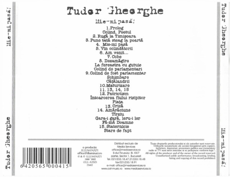 Tudor Gheorghe – Mie-mi Pasă ! (CD) [1]