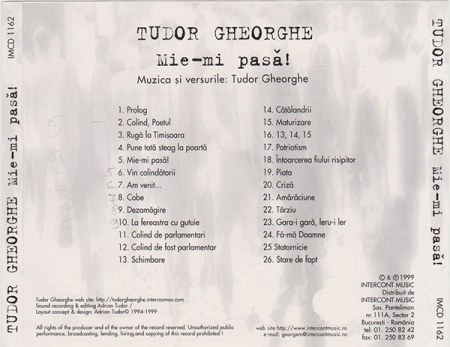 Tudor Gheorghe – Mie-mi Pasă ! (CD) [1]