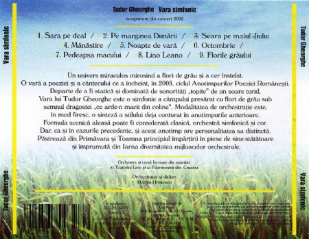 Tudor Gheorghe - Vara Simfonic, (CD) [1]